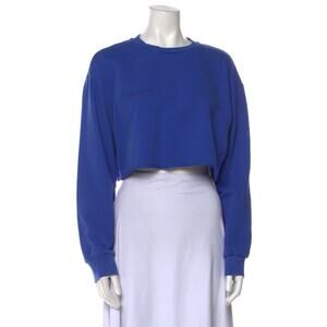 $130 Pangaia Blue Crop Sweatshirt Top - L